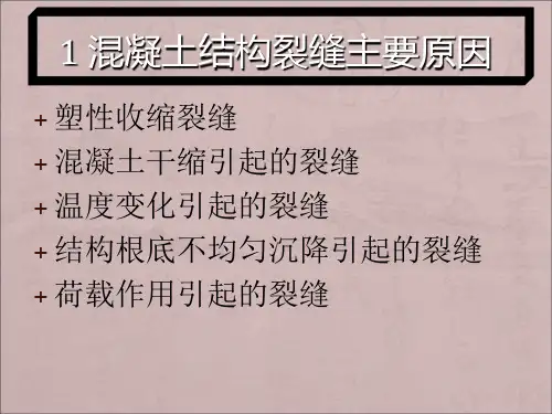 混凝土裂缝分析及处理PPT课件