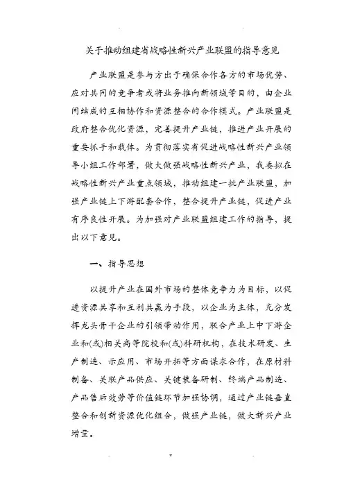 产业联盟组建及实施计划方案