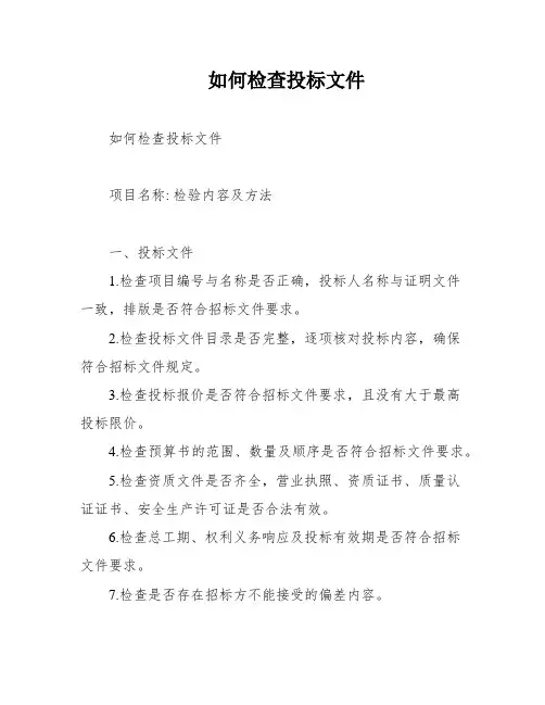 如何检查投标文件