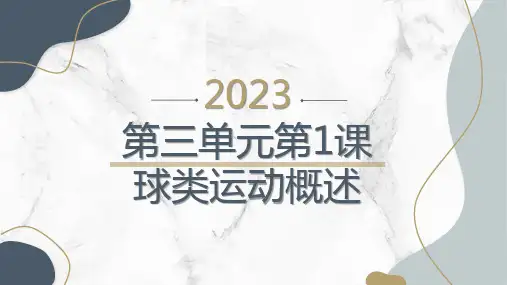 人教版九全体育与健康第三单元第1课球类运动概述新课课件