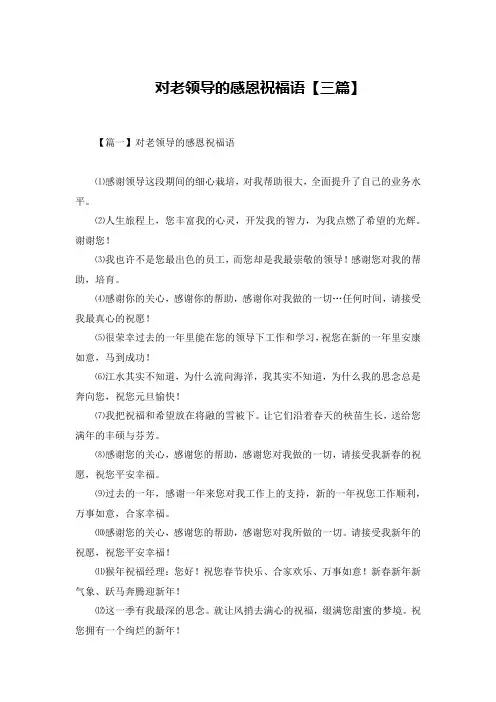 对老领导的感恩祝福语【三篇】