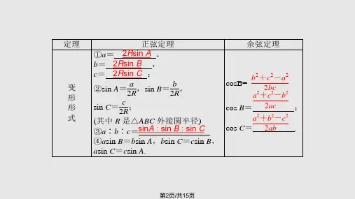 正弦定理和余弦定理的综合应用