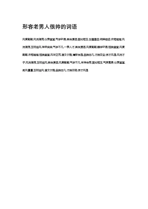 形容老男人很帅的词语