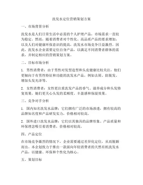 洗发水定位营销策划方案