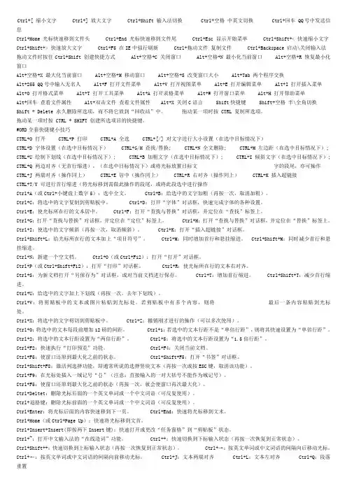 Word快捷键大全