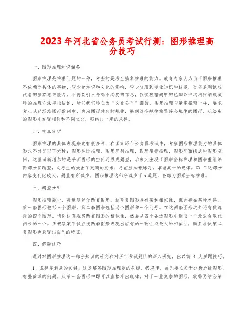 2023年河北省公务员考试行测：图形推理高分技巧