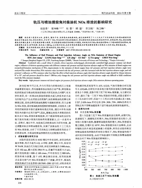 轨压与喷油提前角对柴油机NOx排放的影响研究
