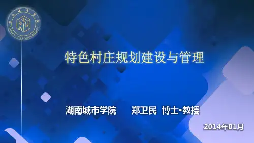 特色村庄规划建设与管理.
