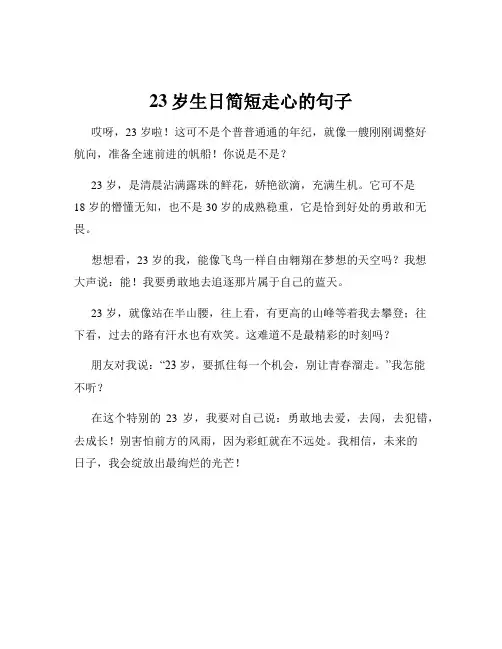 23岁生日简短走心的句子