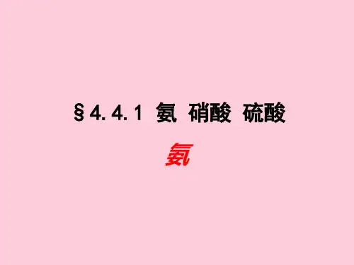 人教版化学必修一第四章第四节氨 硝酸 硫酸(一)精选课件