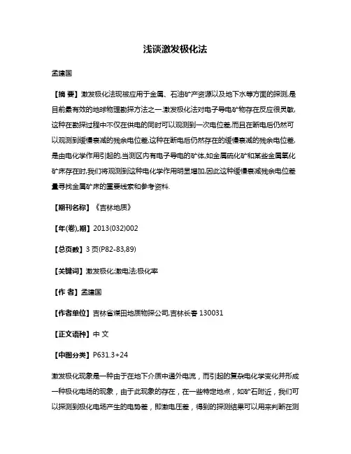 浅谈激发极化法