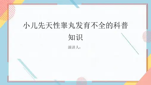小儿先天性睾丸发育不全的科普知识PPT课件