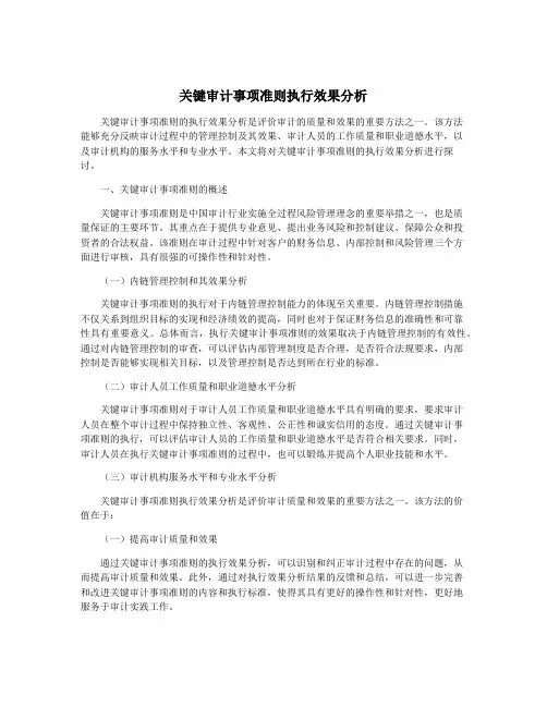 关键审计事项准则执行效果分析