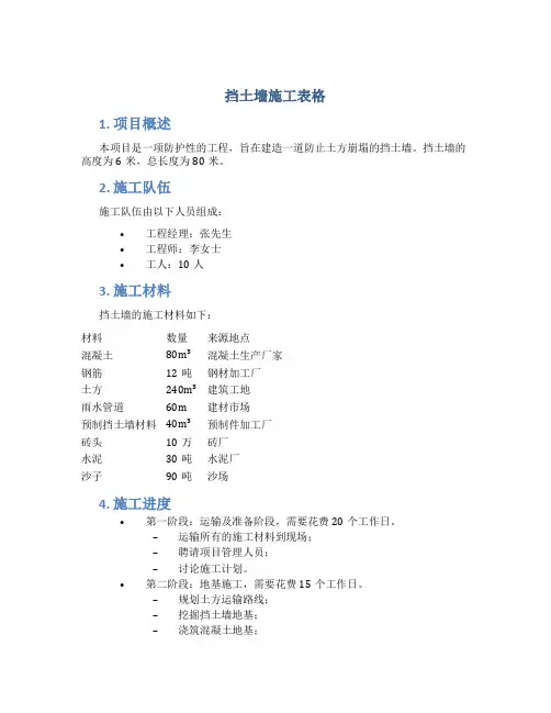 挡土墙施工表格---副本-(2)