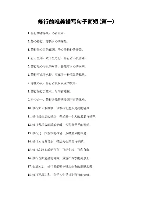 修行的唯美描写句子简短(精选两篇)