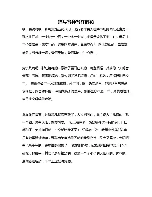作文《描写各种各样的花》