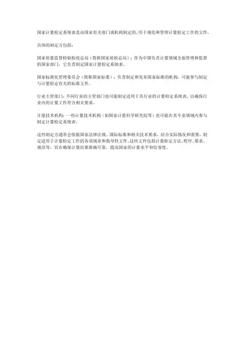 国家计量检定系统表由 制定