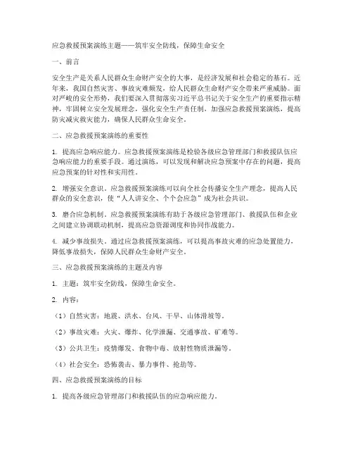 应急救援预案演练主题