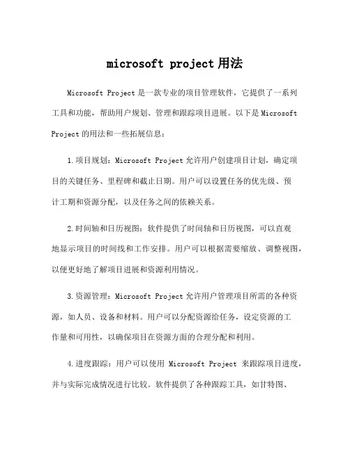 microsoft project用法