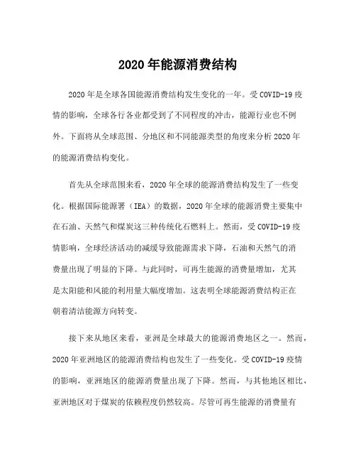 2020年能源消费结构