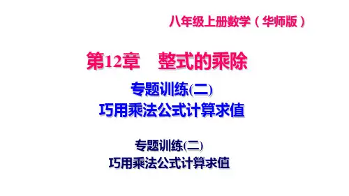 华师版八年级上册数学作业课件 专题训练(二)