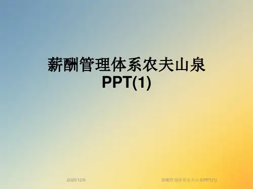 薪酬管理体系农夫山泉PPT(1)