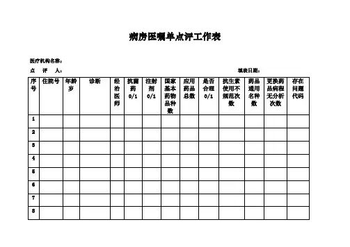 病历医嘱单点评工作表