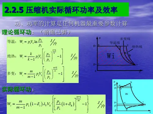 泵与压缩机——压缩机实际循环功率及效率