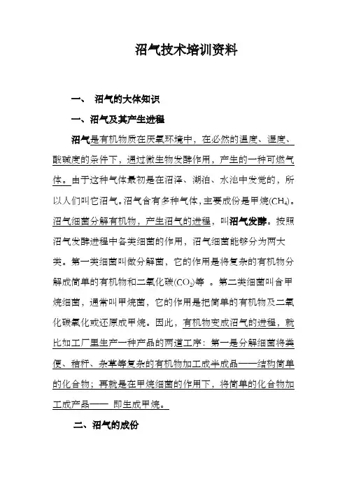 沼气技术培训资料沼气池建池技术x