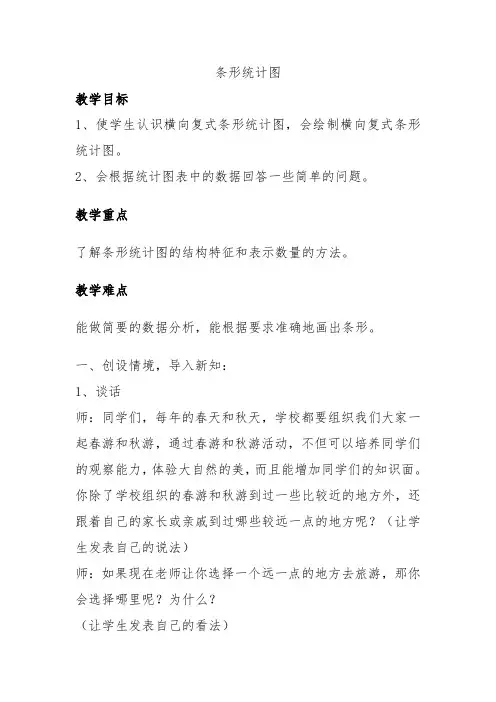 人教版四年级上册数学条形统计图(教案)
