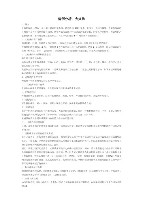 病例分析犬瘟热