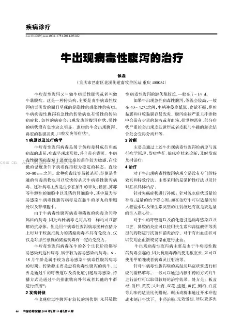 牛出现病毒性腹泻的治疗