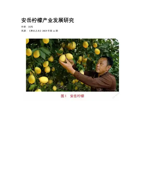 安岳柠檬产业发展研究