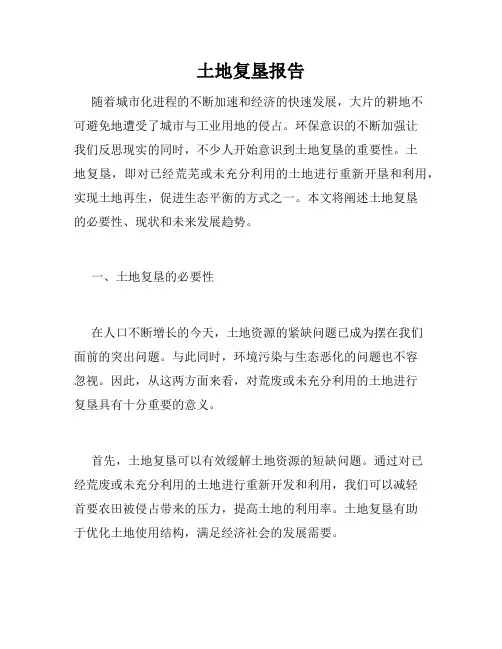 土地复垦报告