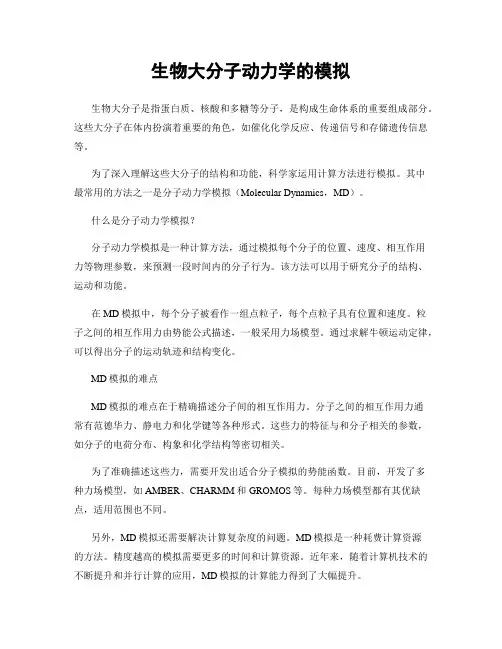 生物大分子动力学的模拟