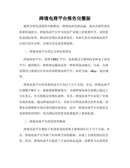 跨境电商平台报告完整版