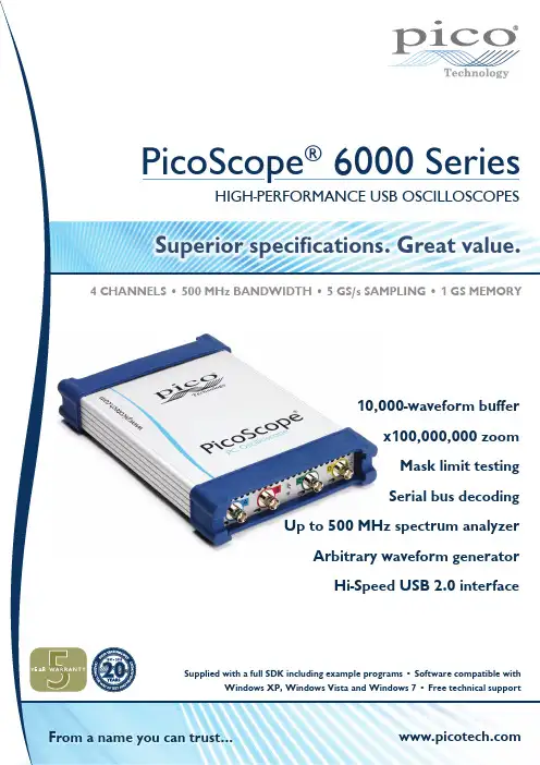 PicoScope 6000 Series 高性能USB波形测试仪说明书