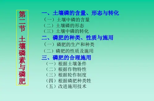 第二节土壤磷素与磷肥