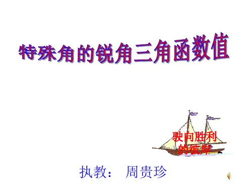 特殊角的锐角三角函数值