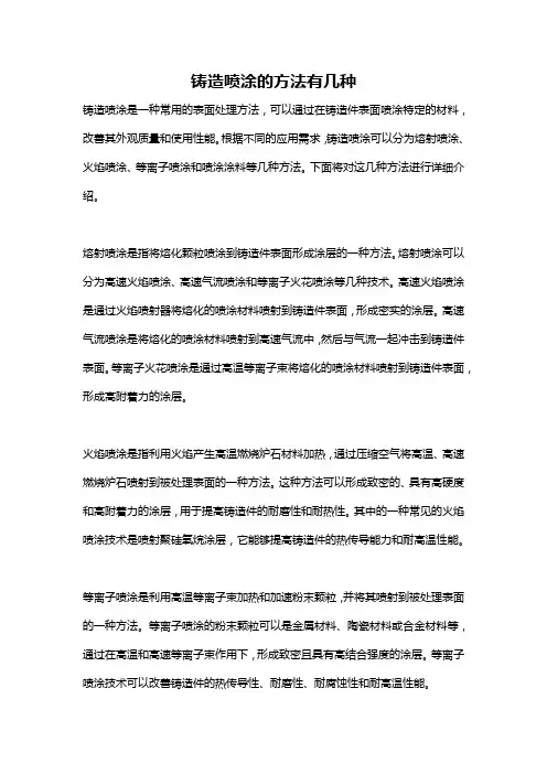铸造喷涂的方法有几种