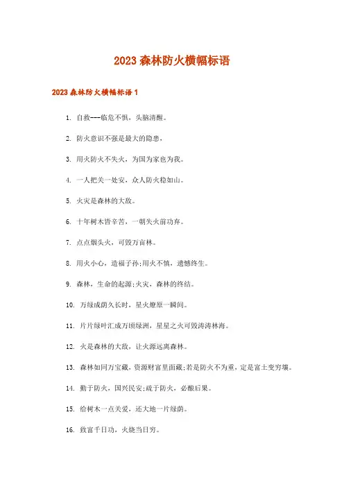 2023森林防火横幅标语