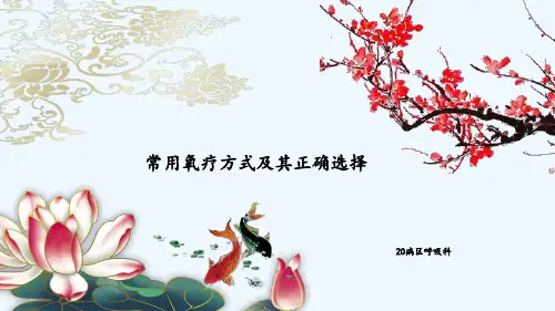 常见氧疗方式及其选择 PPT