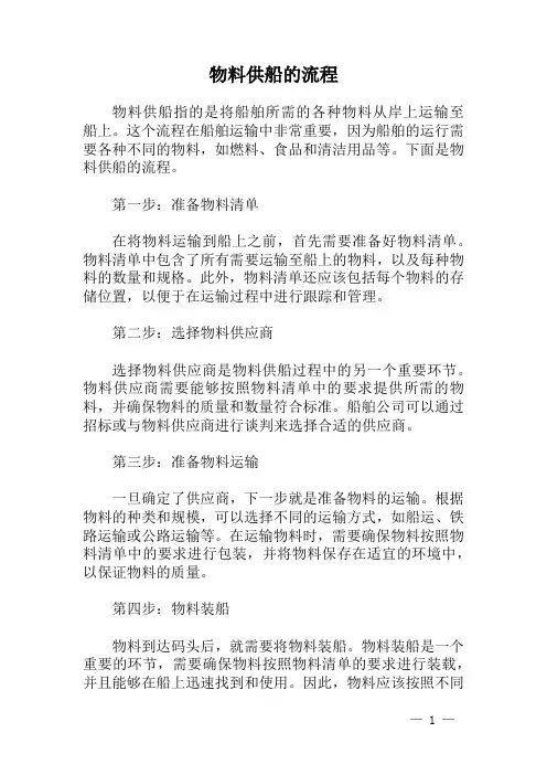 物料供船的流程