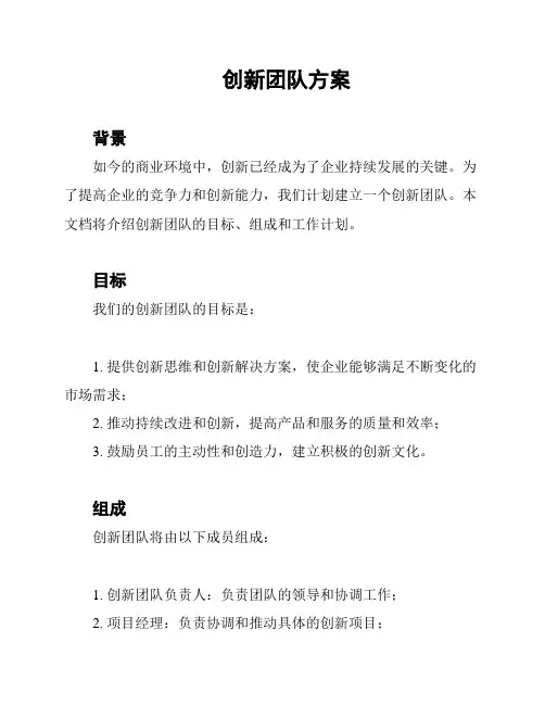 创新团队方案