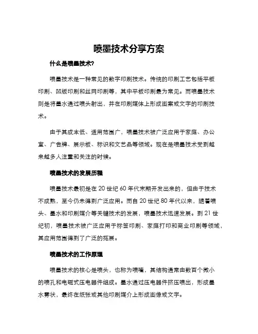 喷墨技术分享方案