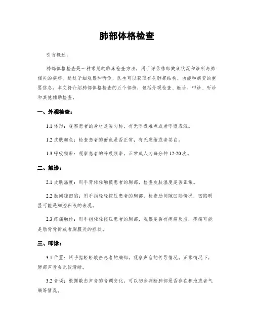 肺部体格检查