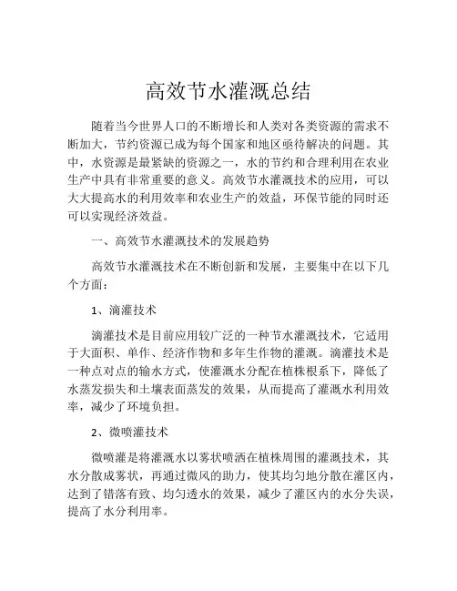 高效节水灌溉总结