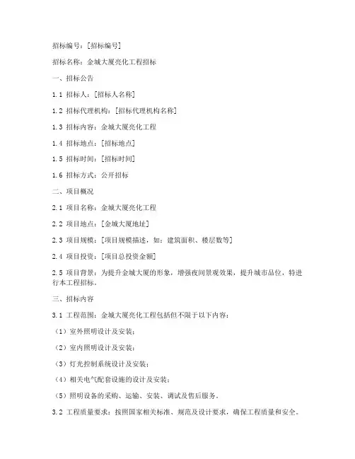 金城大厦亮化招标文件