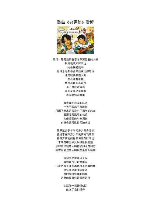 歌曲《老男孩》赏析