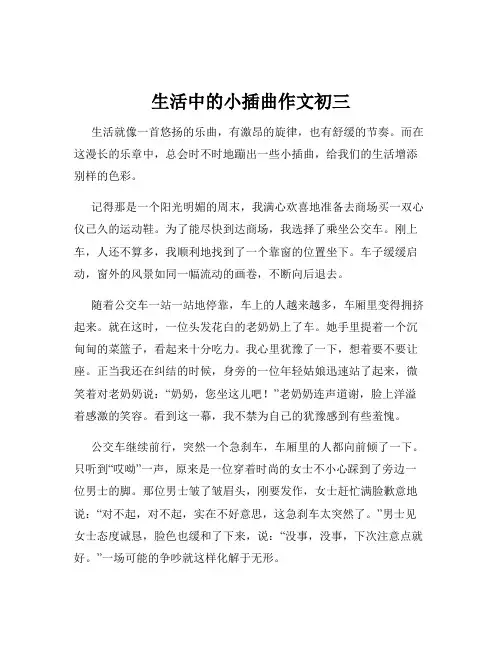生活中的小插曲作文初三